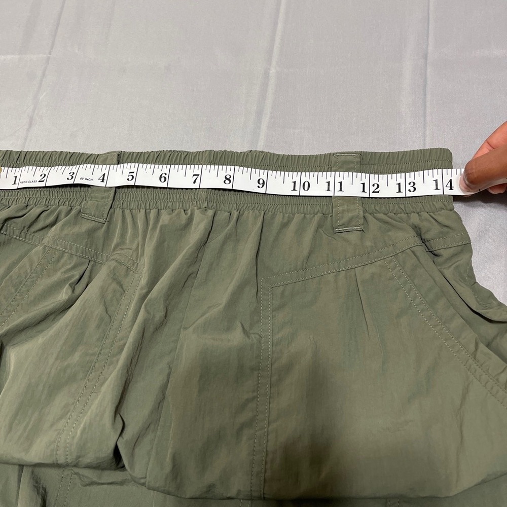 Democracy Olive Cargo Midi Skirt M Utility Gorpcore Coastal Hiking Casual Chic - Picture 6 of 7